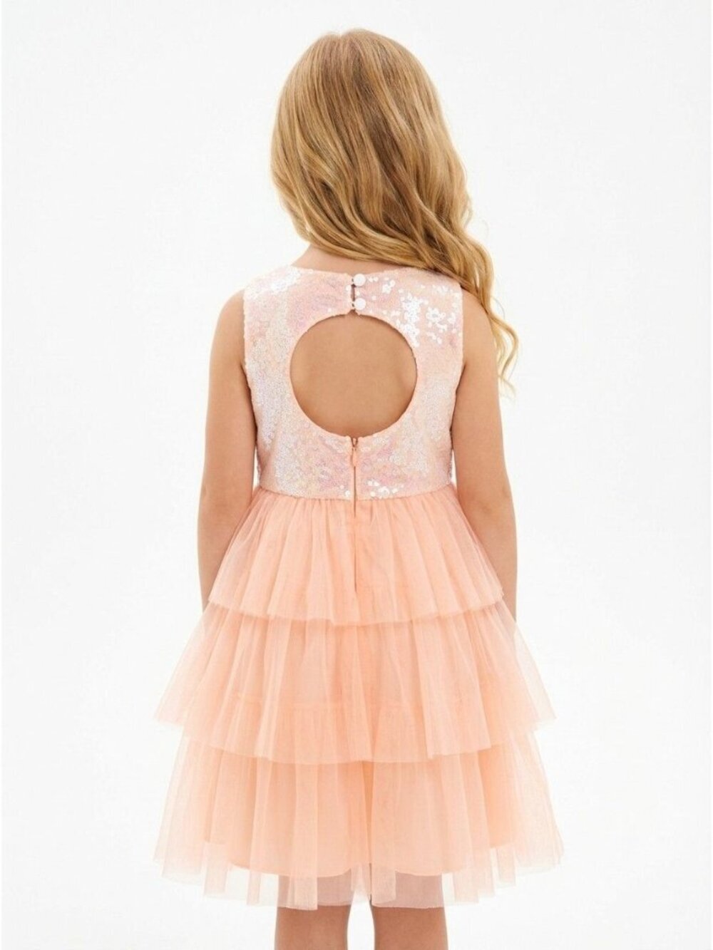 Girls Blush Pink Floral Party Dress - Picture 2 of 2